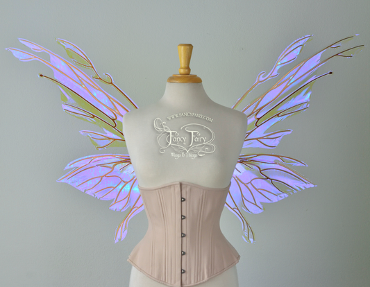 Made to Order Goblin Princess Convertible Iridescent Fairy Wings in Your Film Color with Copper Veins