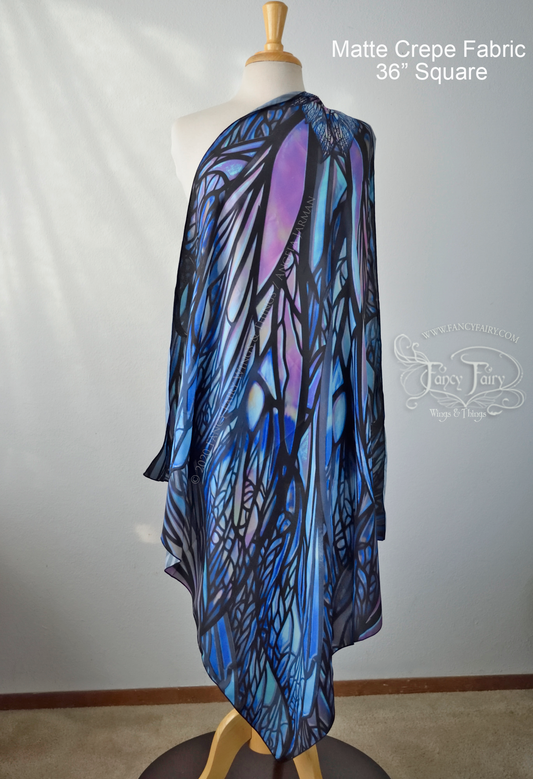 'Colette' Pixish Fairy Wing Square Scarf / Fabric, Made to Order