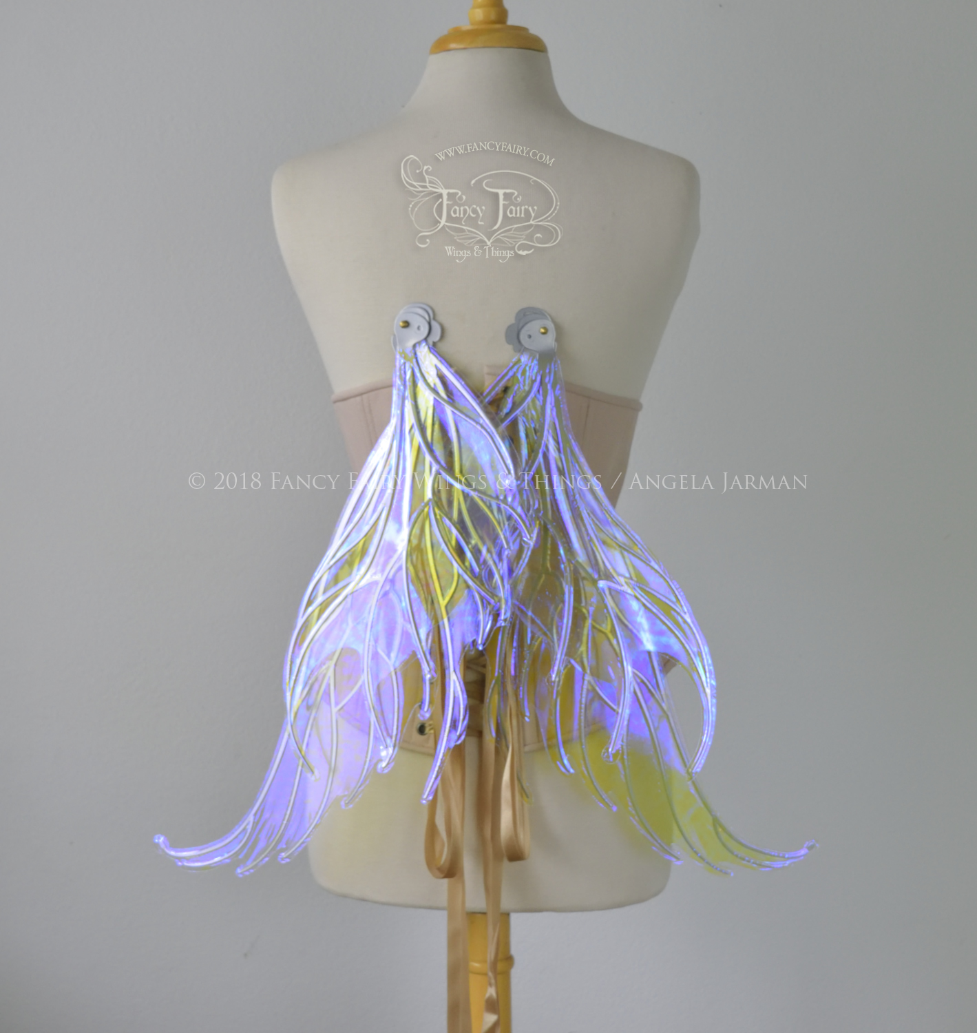 Aquatica Iridescent Convertible Fairy Wings in Clear Ultraviolet with Silver veins
