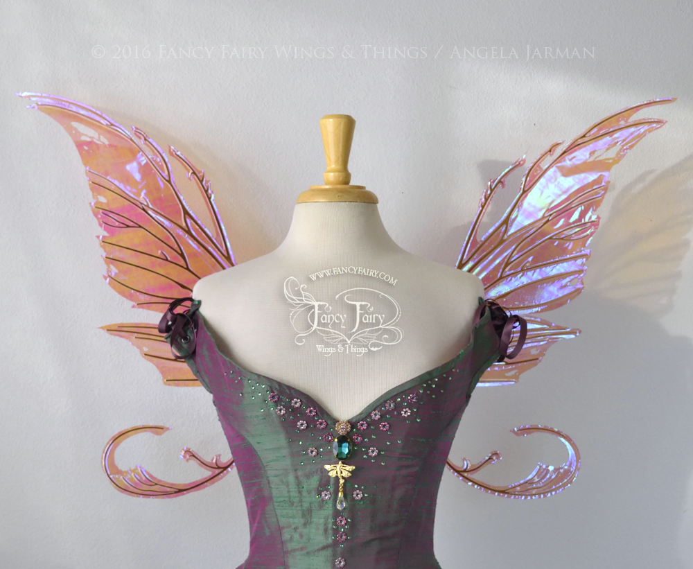 Bloodvine Iridescent Fairy Wings in Berry with Copper Veins