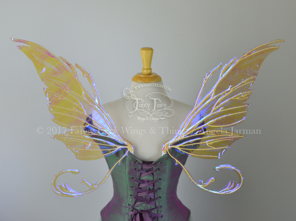 Bloodvine Iridescent Fairy Wings in Lilac with Aqua Glow Veins