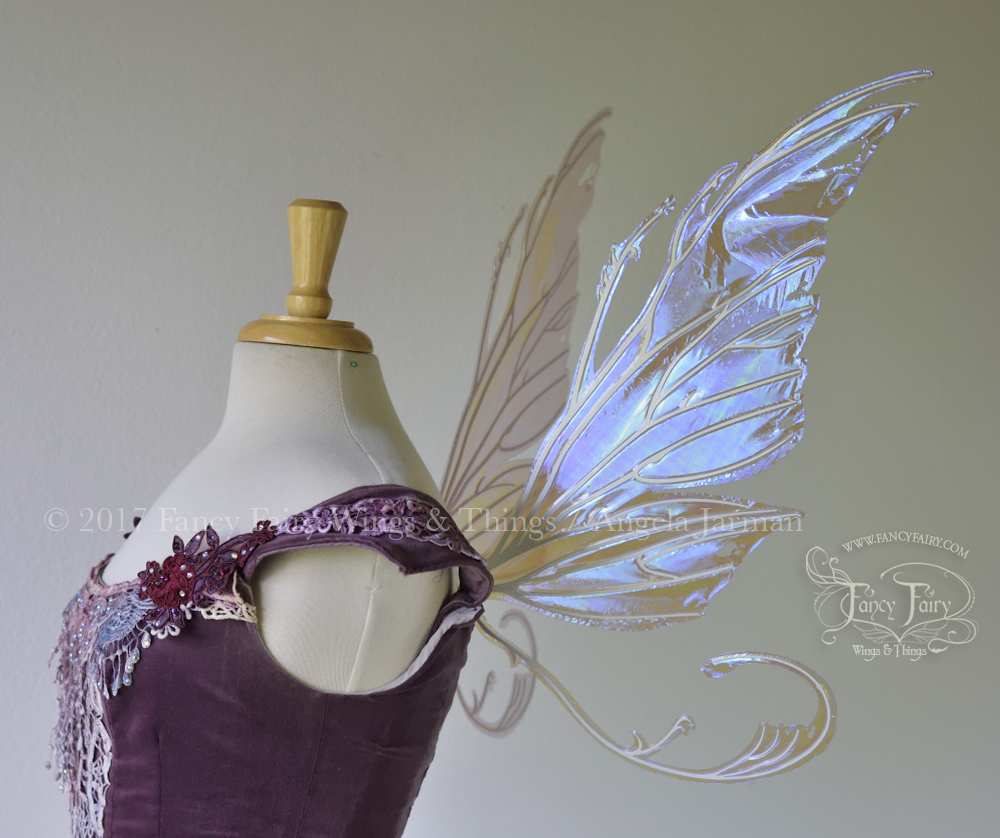 Bloodvine Iridescent Fairy Wings in Lilac with Pearl Veins