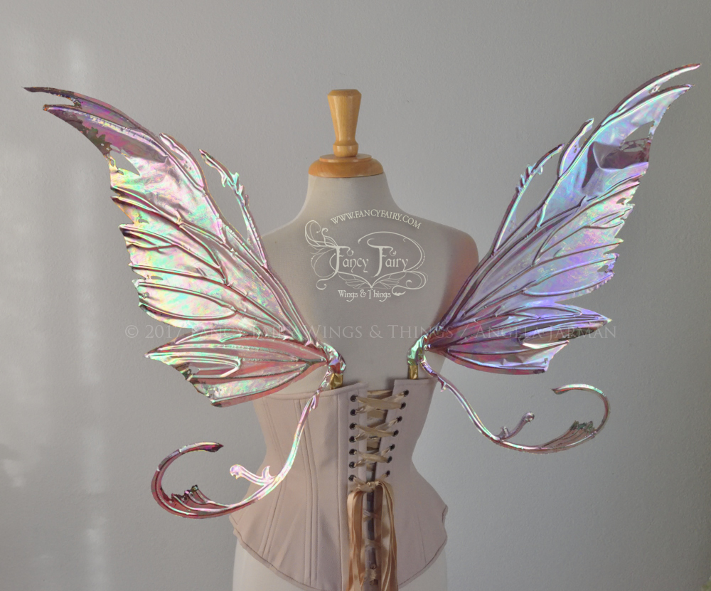 Bloodvine Iridescent Fairy Wings in Sugar Plum with Gold Veins and Gold Leaf Accents