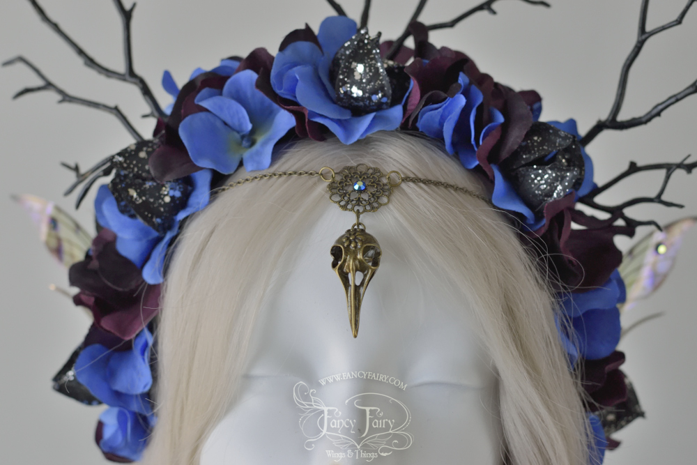 "Blue Raven" Gothic Fairy Headdress