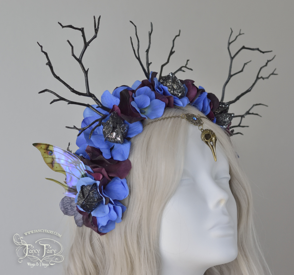 "Blue Raven" Gothic Fairy Headdress