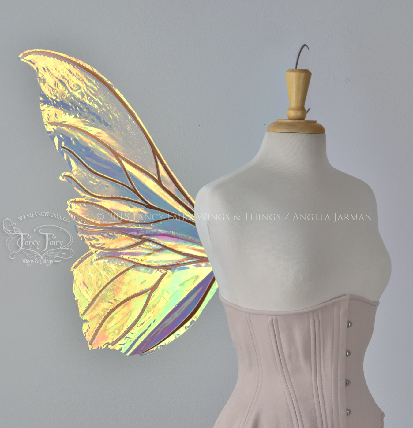 Clarion Iridescent Fairy Wings in Clear Diamond Fire with Copper Veins