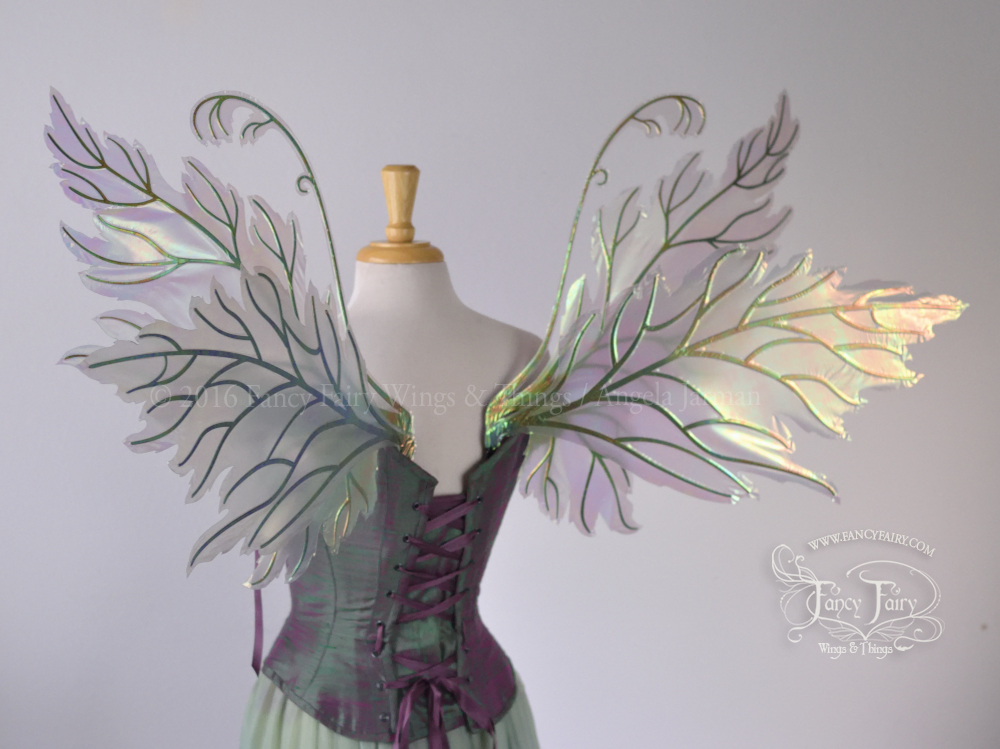 Acorn & Rowan Iridescent Fairy Wings combo in Patina Green with Black Veins