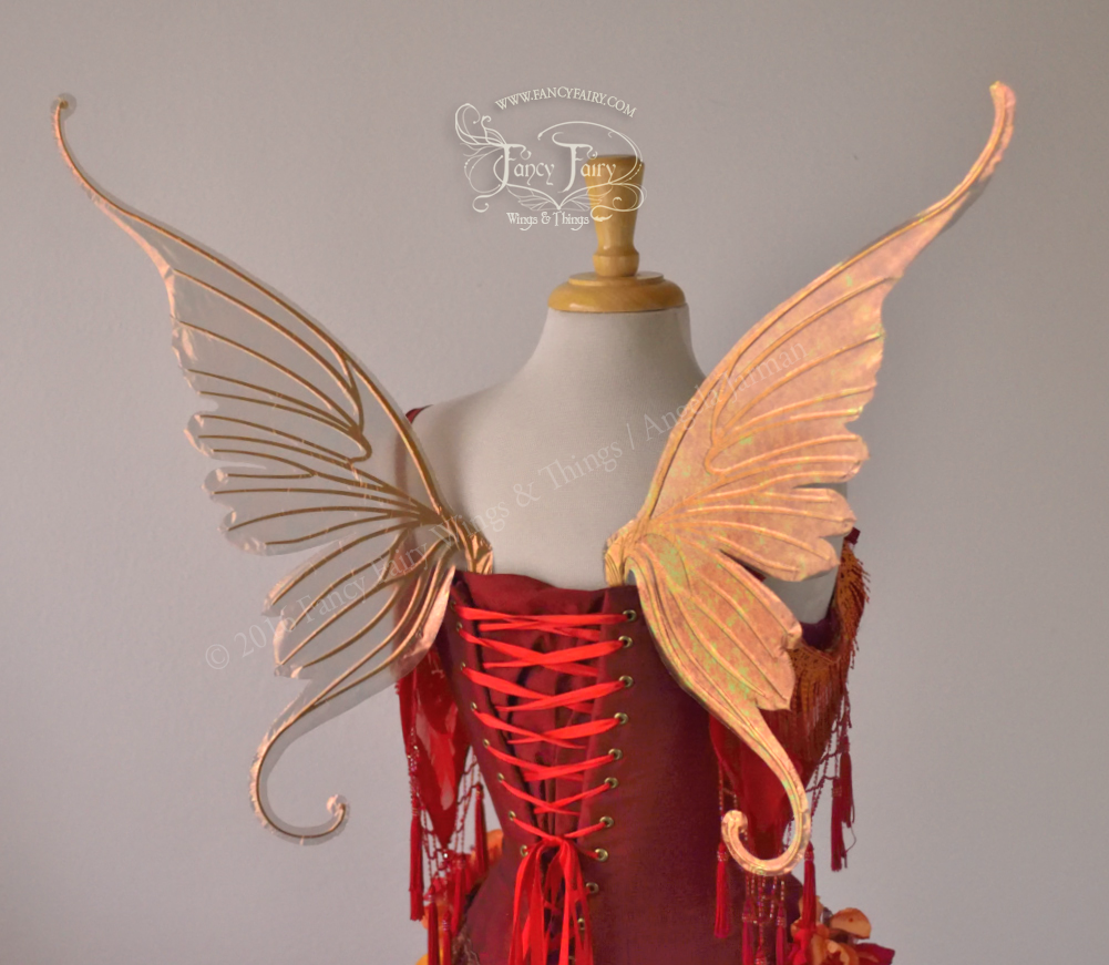 Amy Brown Ringmaster Iridescent Fairy Wings in Antique Copper with Gold Veins