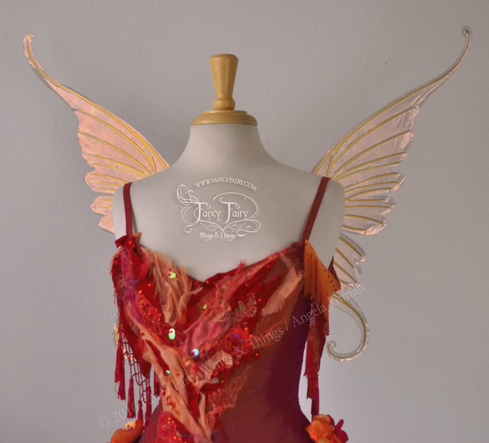 Amy Brown Ringmaster Iridescent Fairy Wings in Antique Copper with Gold Veins