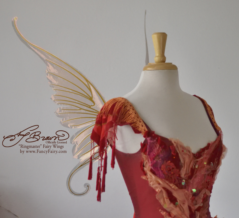 Amy Brown Ringmaster Iridescent Fairy Wings in Antique Copper with Gold Veins