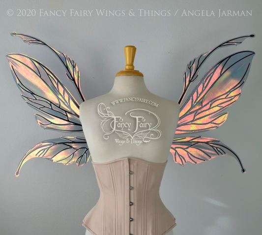 Made to Order Datura Iridescent Convertible Fairy Wings with black veins