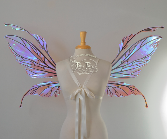 Datura Iridescent Convertible Fairy Wings in Berry with Black veins