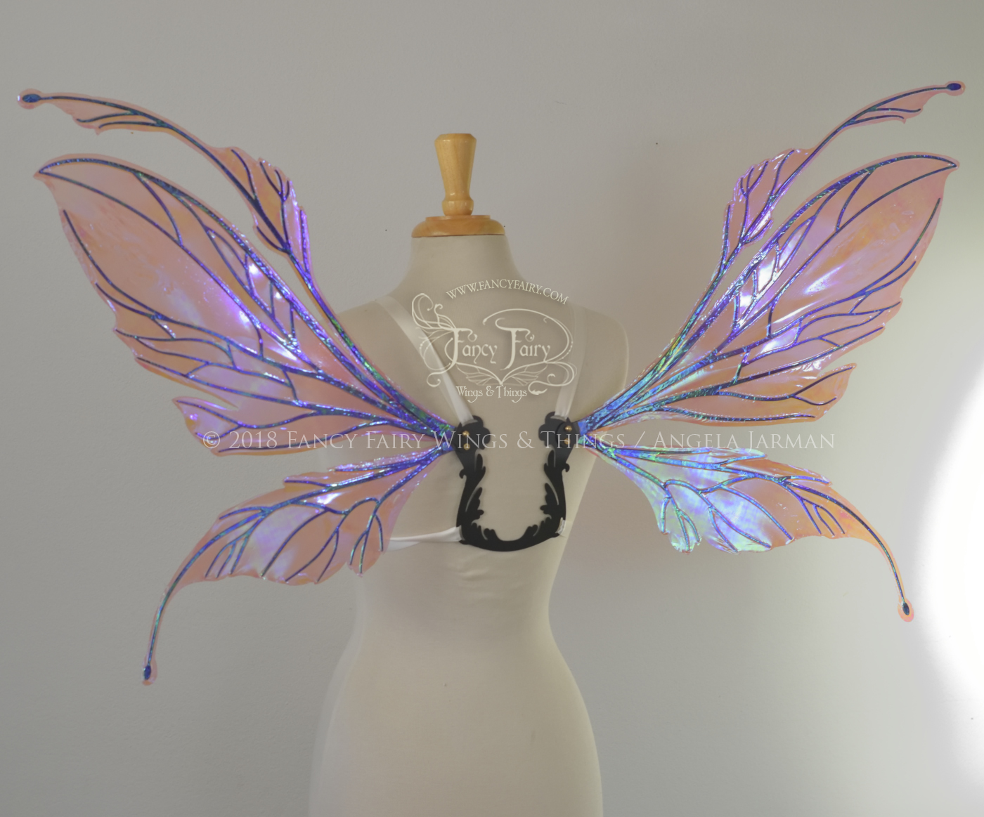 Datura Iridescent Convertible Fairy Wings in Berry with Black veins