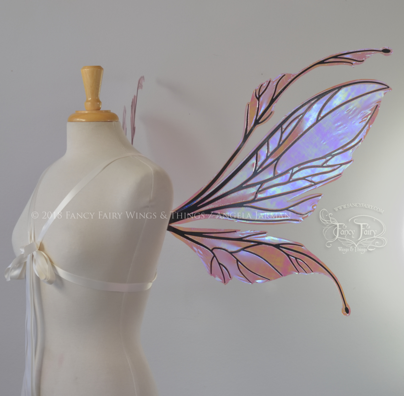 Datura Iridescent Convertible Fairy Wings in Berry with Black veins