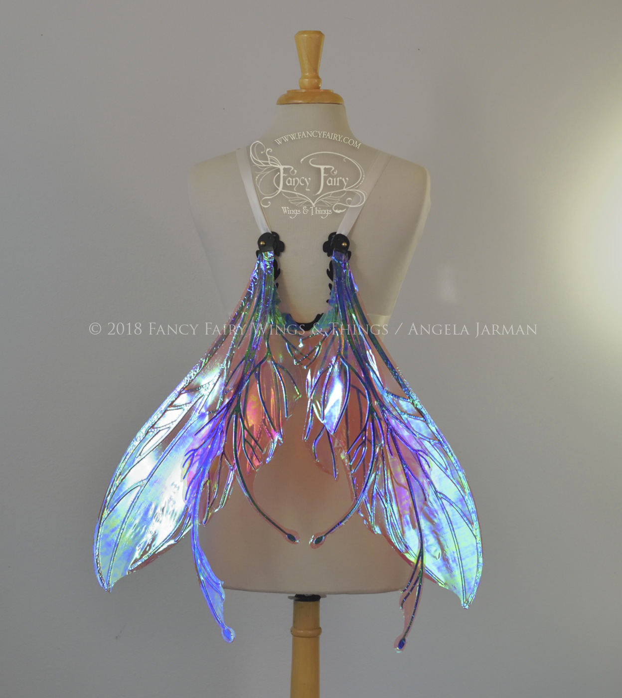 Datura Iridescent Convertible Fairy Wings in Berry with Black veins
