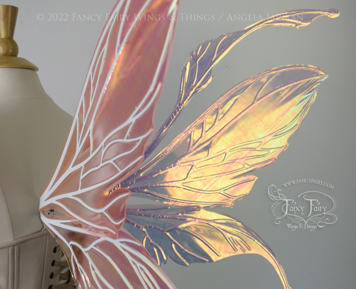 Datura Iridescent Convertible Fairy Wings in Spiked Punch with White Veins