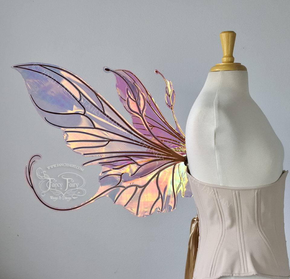 Elvina Iridescent Convertible Fairy Wings in Spiked Punch with Copper veins