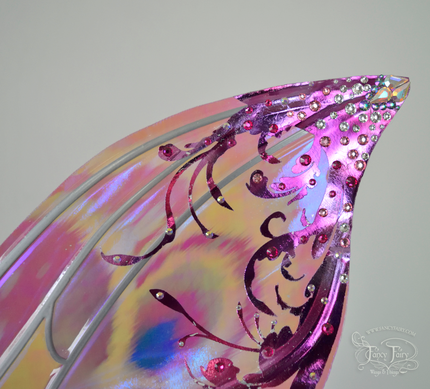 Elvina "Sugarplum" Gilded Iridescent Convertible Fairy Wings with Swarovski Crystals