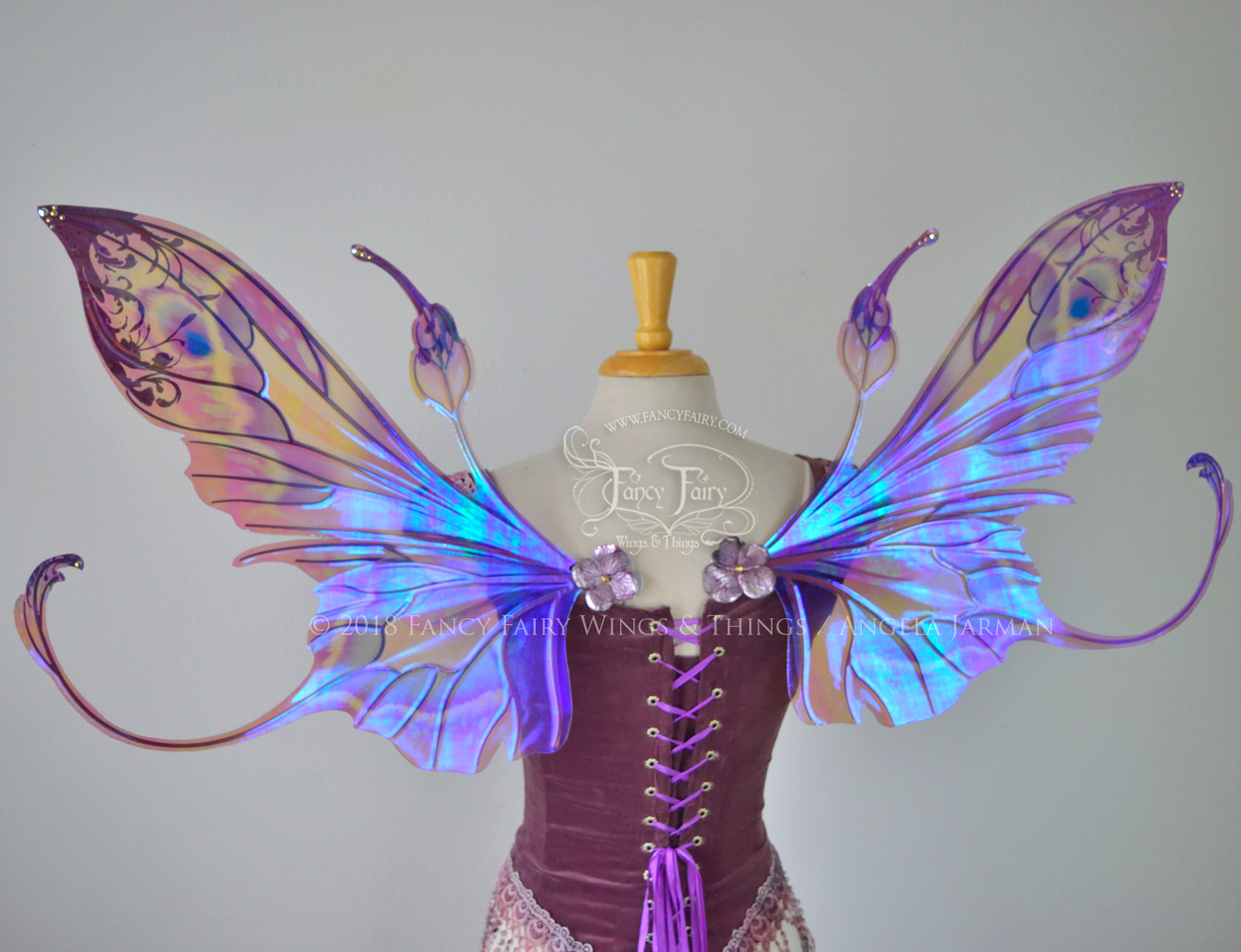 Elvina "Sugarplum" Gilded Iridescent Convertible Fairy Wings with Swarovski Crystals