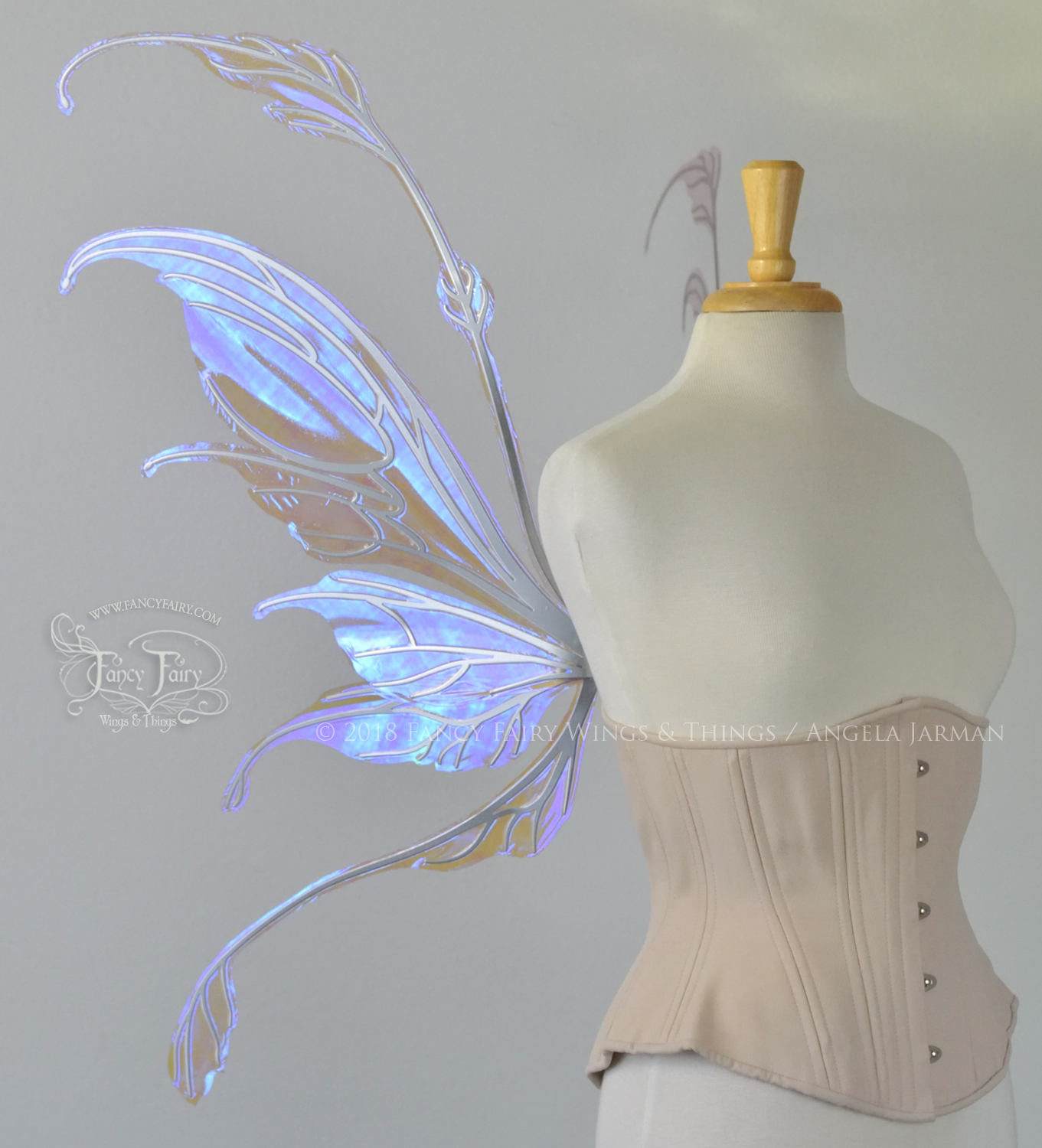 Fauna Iridescent Convertible Fairy Wings in Lilac with Silver Chrome veins