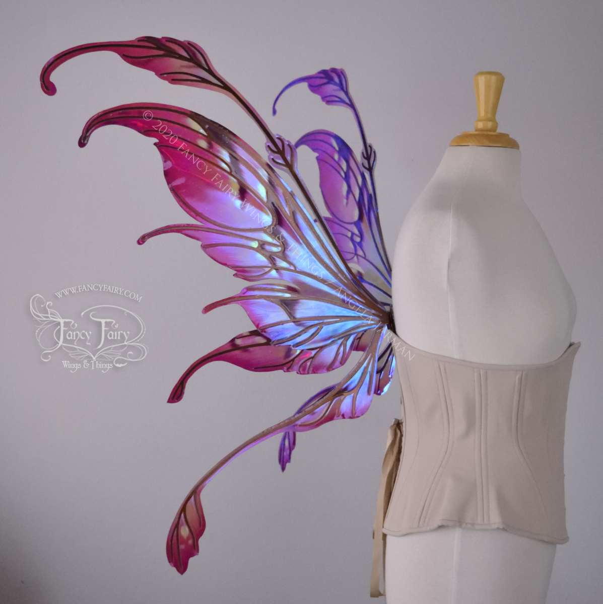 Fauna "Autumn Wine" Iridescent Painted Convertible Fairy Wings with Copper veins