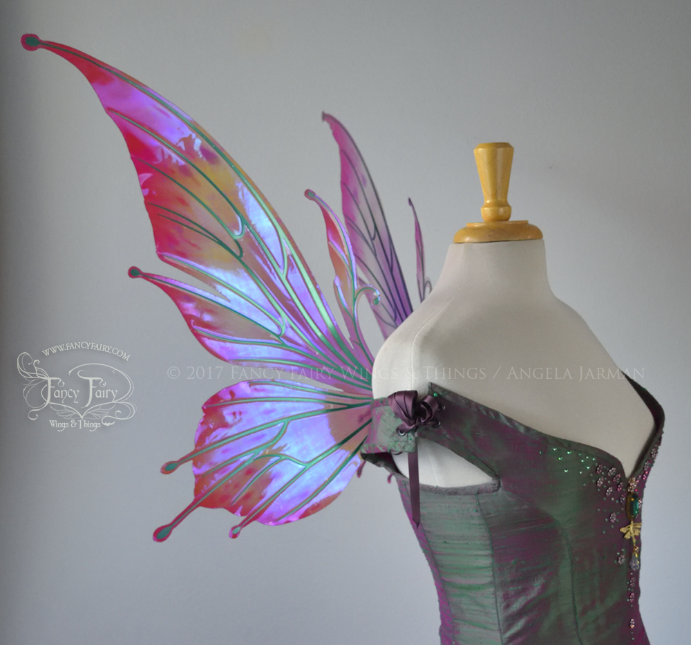 Flora "Pink Fuchsia" Iridescent Flower Fairy Wings