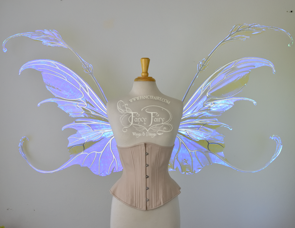 Giant Fauna / Elvina Iridescent Convertible Fairy Wings in Ultraviolet with Silver Veins