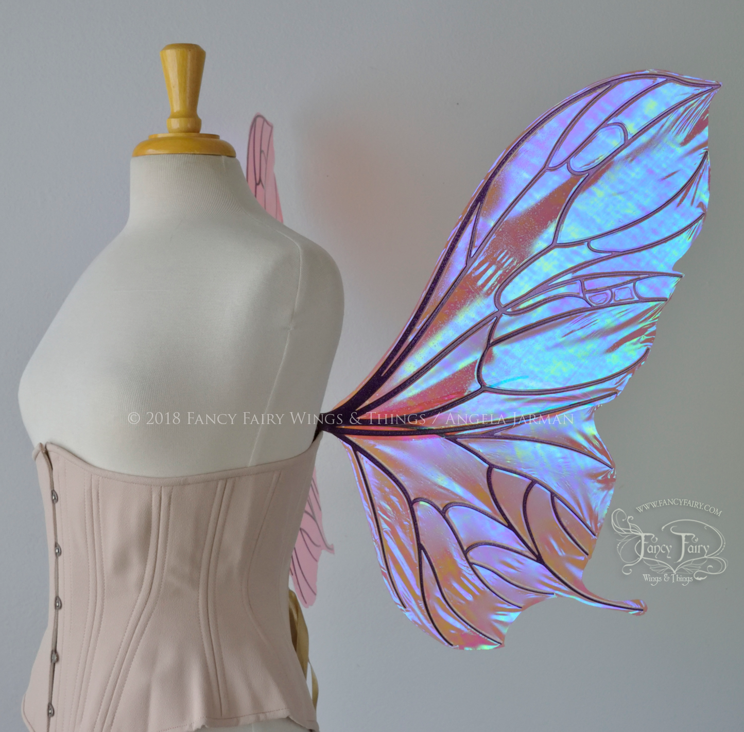 Pansy Iridescent Convertible Fairy Wings in Berry with Chameleon Cherry Violet Glitter veins