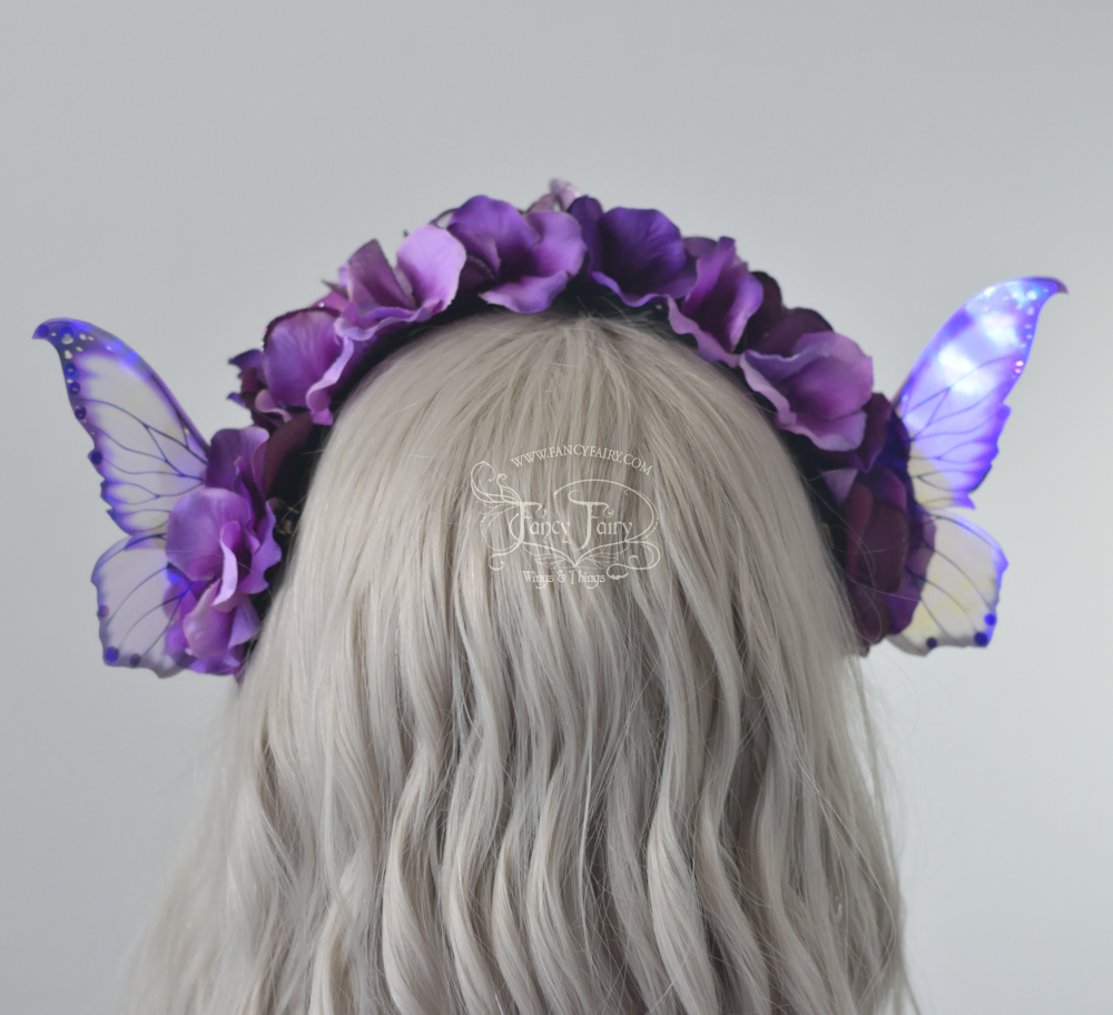 Purple Flower Fairy Headdress with Clarion wings