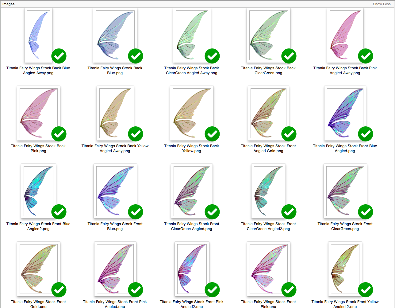 Titania Fairy Wings Overlays PNG files to Edit