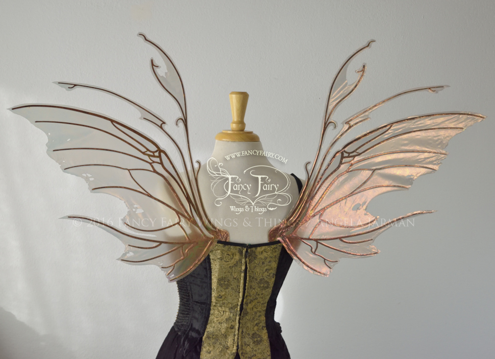 Scythe Iridescent Fairy Wings in Antique Copper with Black Veins