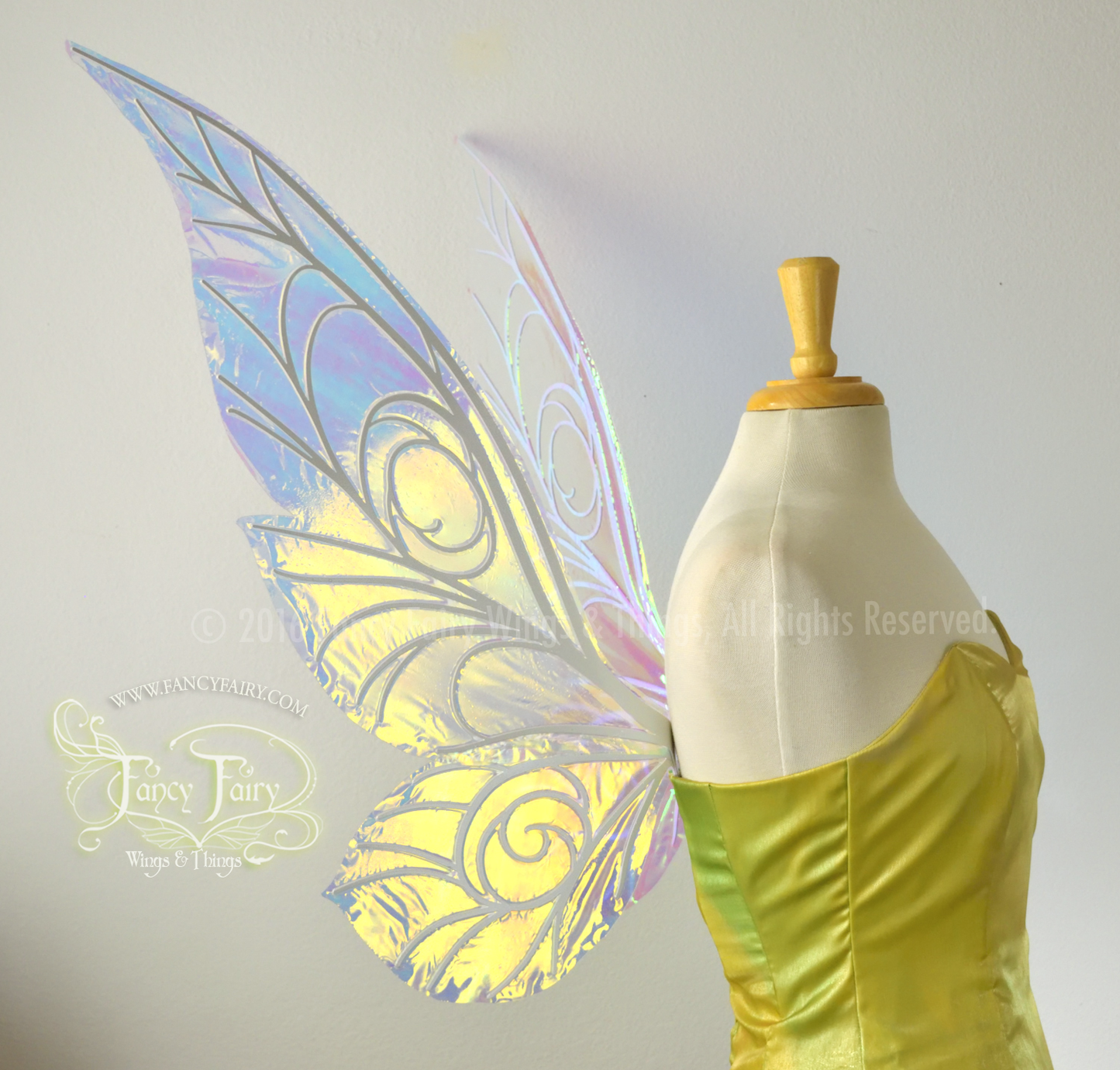 Trinket 26 inch Iridescent Fairy Wings in Clear with Pearl veins