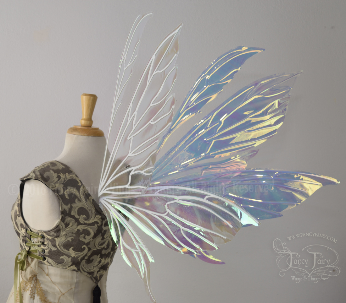 Aynia Iridescent Fairy Wings in Diamond Fire Iridescent with Pearl veins