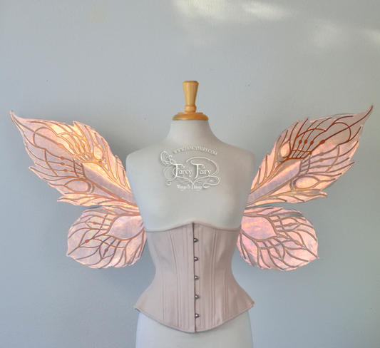 Sintra Iridescent Convertible Fairy Wings in Rose Gold with Copper veins