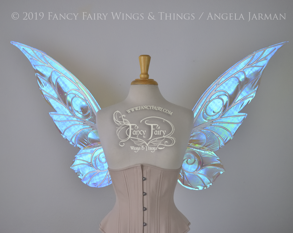 MADE TO ORDER Trinket 26 inch Iridescent Convertible Fairy Wings in your film color with white veins MADE TO ORDER Trinket 26 inch Iridescent Convertible Fairy Wings in your film color with white veins
