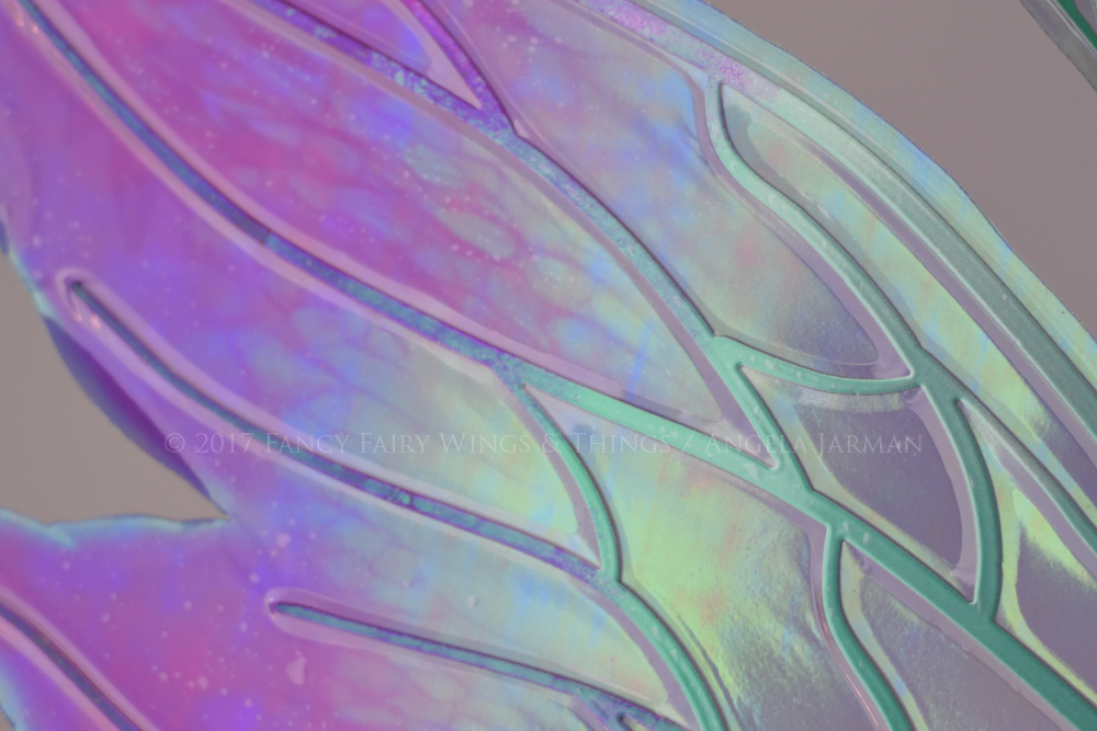 Vivienne "Blue Dendrobium Orchid" Painted Iridescent Fairy Wings