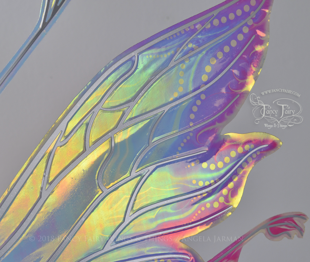 Vivienne "Electric Rainbow" Painted Iridescent Fairy Wings