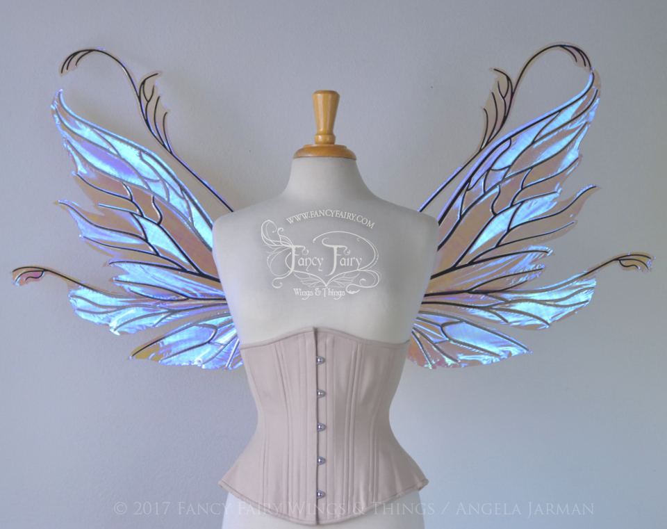 Vivienne Iridescent Fairy Wings in Lilac with Black Veining