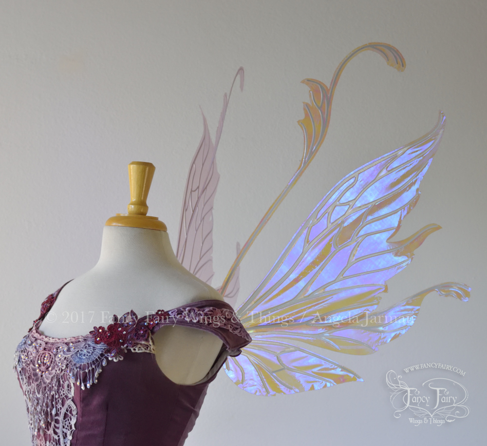 Vivienne Iridescent Fairy Wings in Lilac with Pearl Veining