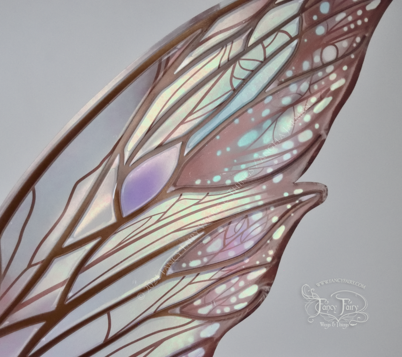 Colette 'Earth Tone' Painted Convertible Iridescent "Pix" Fairy Wings with Copper Veins