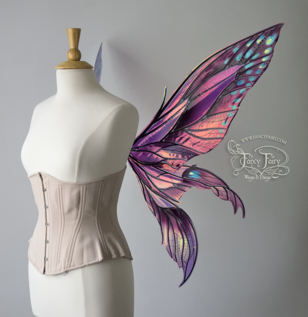 Made to Order Fayette Convertible Iridescent "Pix" Fairy Wings in Your Color(s) with Black Veins