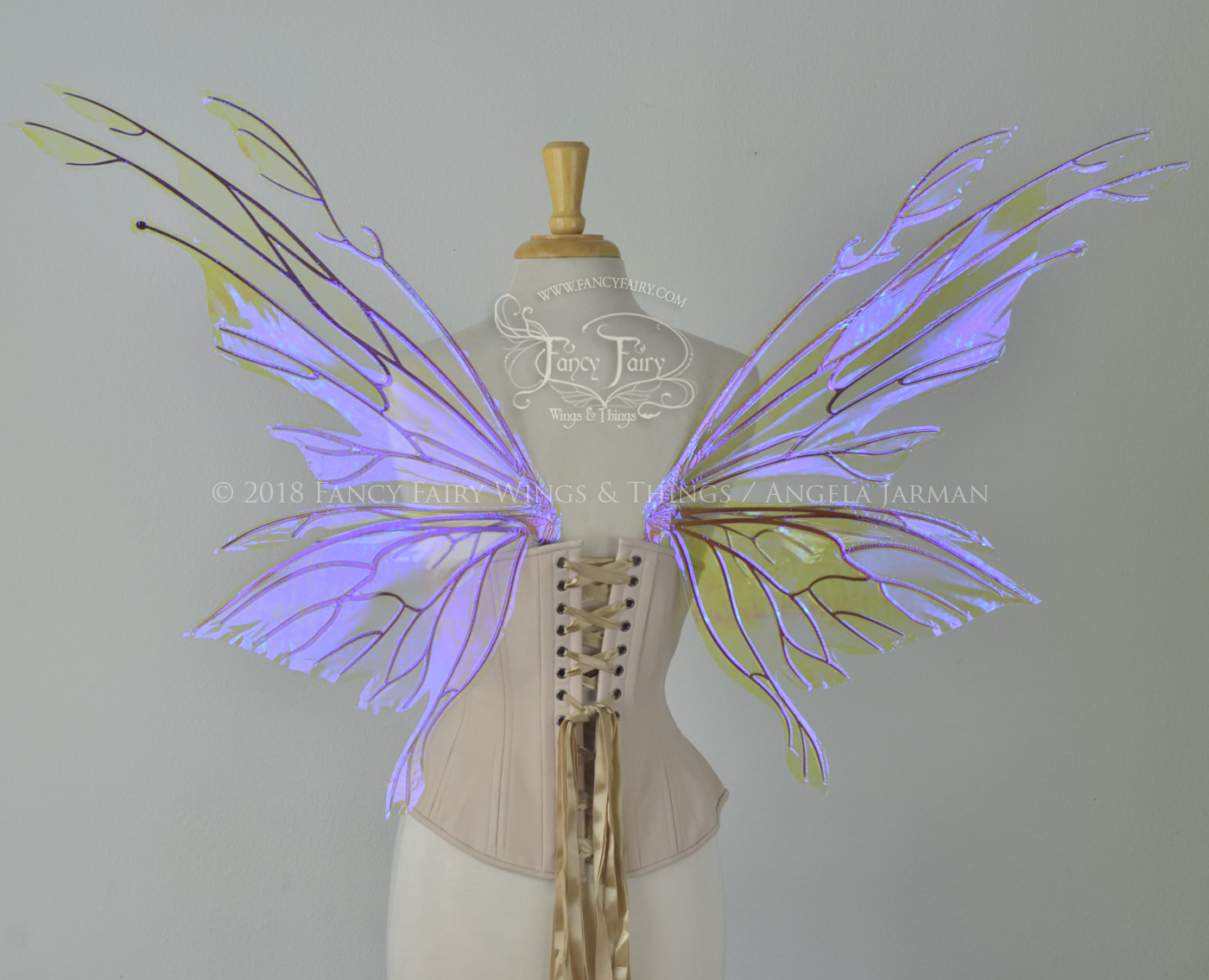 Made to Order Goblin Princess Convertible Iridescent Fairy Wings in Your Film Color with Copper Veins