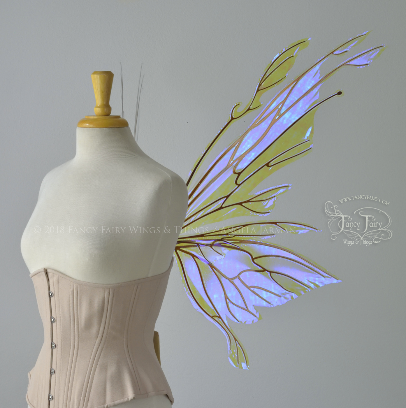 Made to Order Goblin Princess Convertible Iridescent Fairy Wings in Your Film Color with Copper Veins