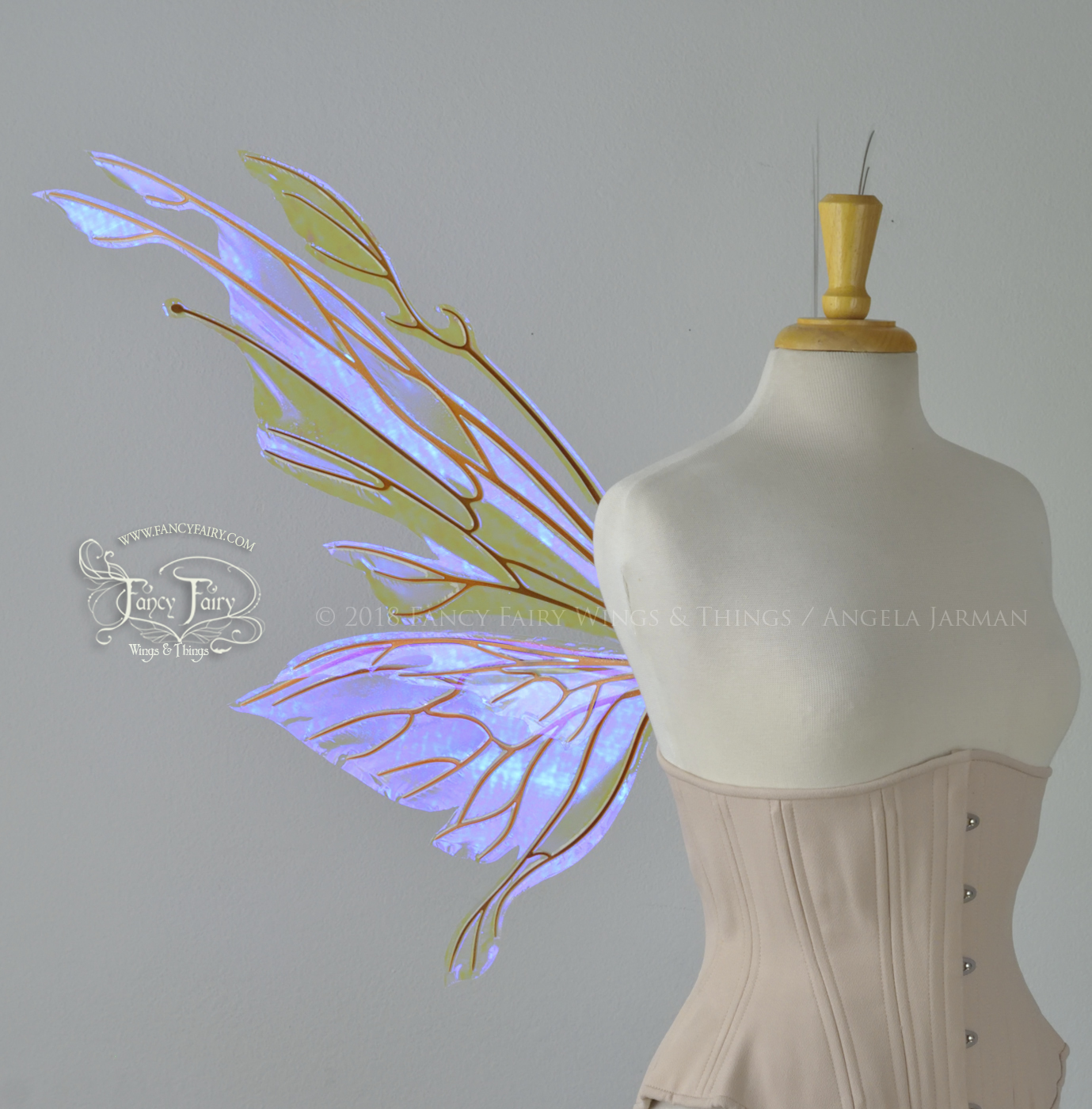 Made to Order Goblin Princess Convertible Iridescent Fairy Wings in Your Film Color with Copper Veins