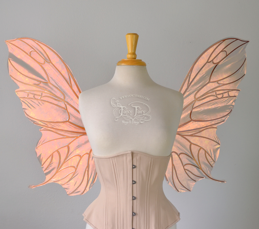 Made to Order Pansy Iridescent Convertible Fairy Wings in your color with Copper veins