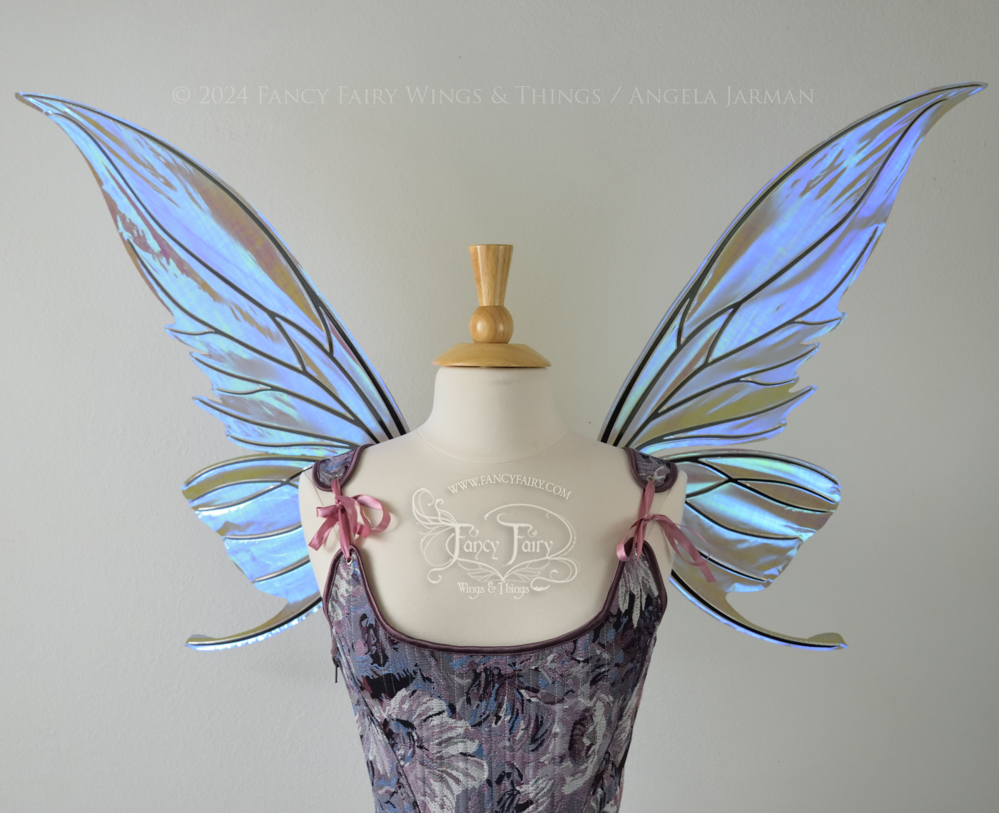 Ready to Ship Titania Iridescent Convertible Fairy Wings in Dark Crystal with Black veins