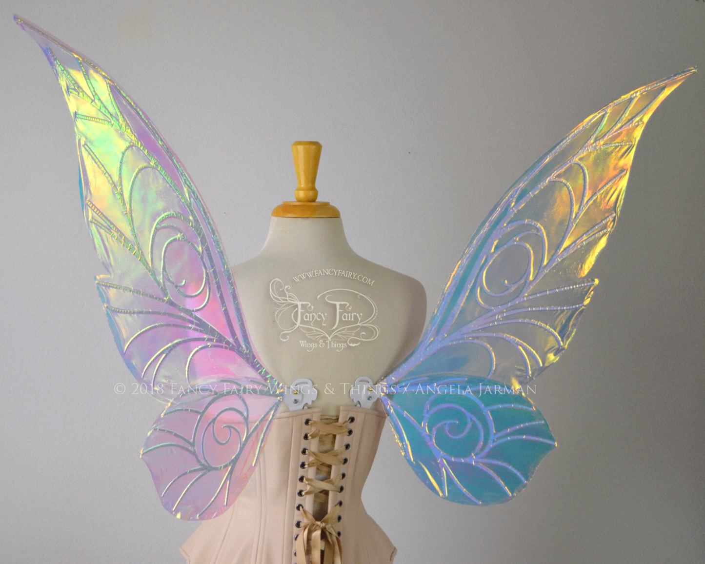 Ready to Ship Trinket 26 inch Iridescent Fairy Wings in Clear with silver veins