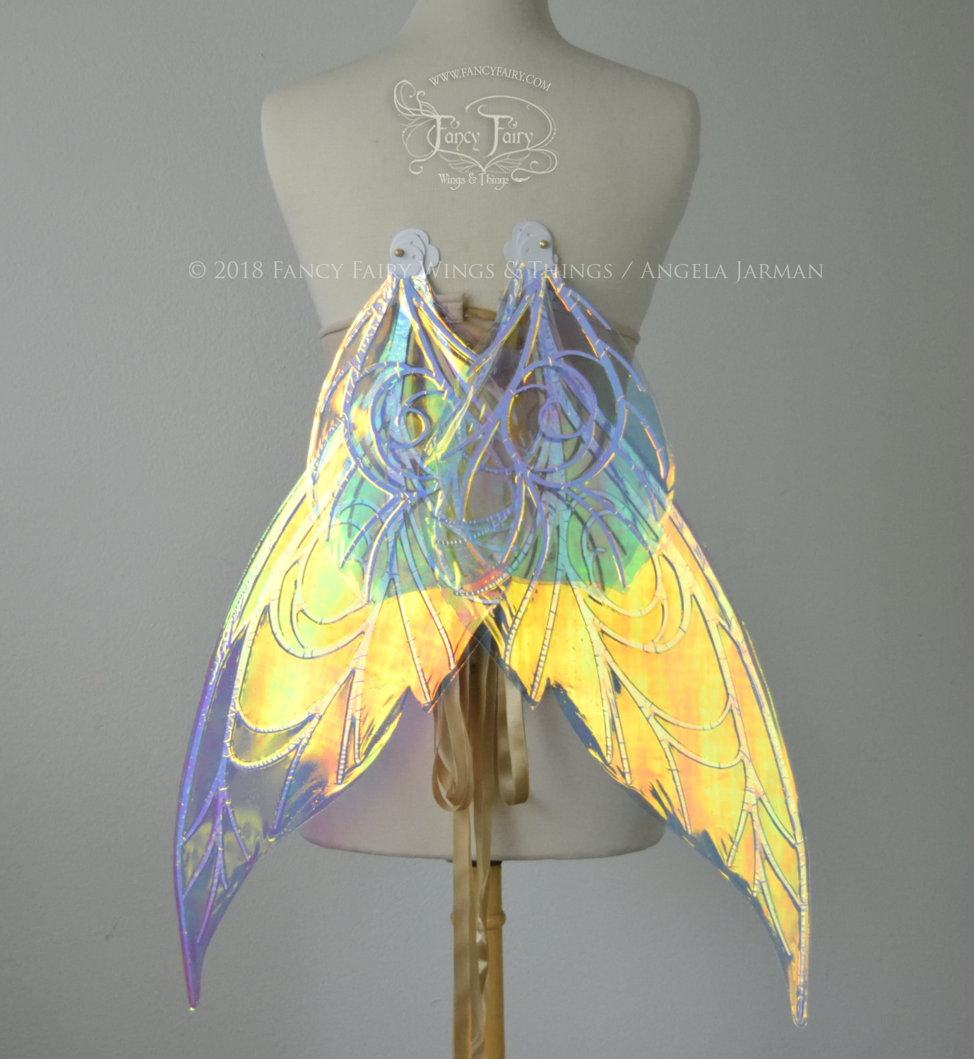 Ready to Ship Trinket 26 inch Iridescent Fairy Wings in Clear with silver veins