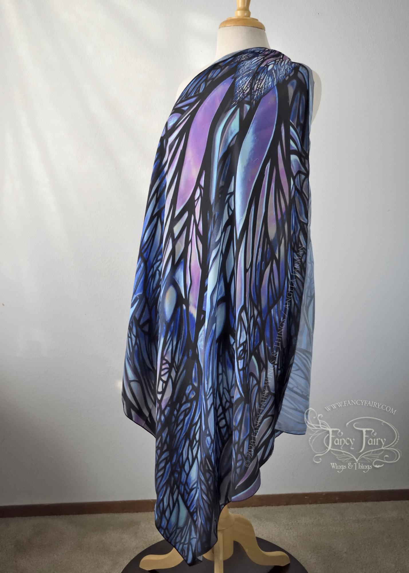 'Colette' Pixish Fairy Wing Square Scarf / Fabric, Made to Order