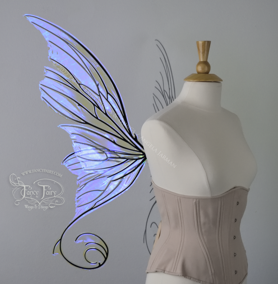 Aphrodite Convertible Iridescent Fairy Wings in Ultraviolet with Black Veins